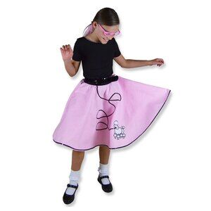 👧✨ NWT 50’s Pink Poodle Girl Costume – Retro Sock Hop Costume 🎶🩷